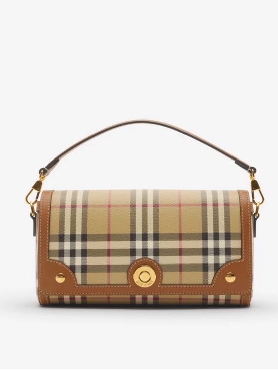 Burberry Handbags - Burberry Classic Vintage Check Shoulder Bag in Beige and Tan